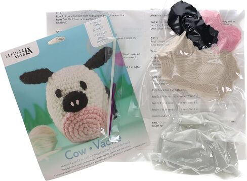 Leisure Arts Little Crochet Friend Animals Crochet Kit, Unicorn, 8", Complete Crochet kit, Learn to Crochet Animal Starter kit for All Ages, Includes Instructions, DIY amigurumi Crochet Kits in Kuwait