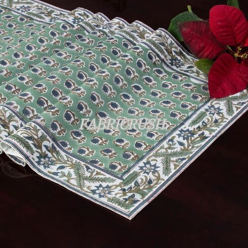 غطاء طاولة مزخرف من Ridhi Goldenrod باللون الأصفر الفرنسي بنسبة 100% من القطن للمنزل والمطبخ وتناول الطعام وحفلات الكوكتيل والعشاء وعيد الشكر/عيد الميلاد مقاس 16x106 بوصة in Kuwait