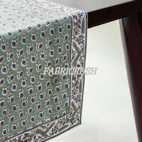 غطاء طاولة مزخرف من Ridhi Goldenrod باللون الأصفر الفرنسي بنسبة 100% من القطن للمنزل والمطبخ وتناول الطعام وحفلات الكوكتيل والعشاء وعيد الشكر/عيد الميلاد مقاس 16x106 بوصة in Kuwait