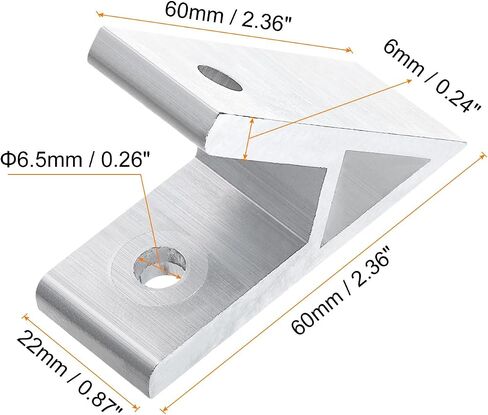 uxcell 6Pcs 45 Degree Angle Aluminum Profile Corner Brackets, Corner Brace Joint Connectors for 4040 Series (Silver Tone) in Saudi Arabia