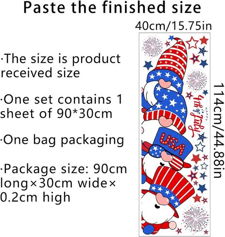 4th of July Door Sticker Decoration Independence Day Gnomes Door Stickers Removable Patriotic Gnome Door Decal for Office School Home Party Decoration Supplies (Independence Day) in Saudi Arabia
