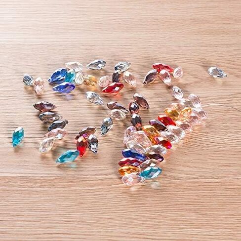 مجموعة 280 قطعة من الخرز الكريستالي على شكل دمعة - خرز زجاجي بريوليت ذو جوانب طويلة مقاس 6 × 12 مم، مستلزمات صناعة المجوهرات لمشروعات الخرز اليدوية، والأساور، والقلائد، والأقراط والمجوهرات الأخرى in Kuwait
