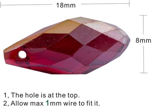 مجموعة 280 قطعة من الخرز الكريستالي على شكل دمعة - خرز زجاجي بريوليت ذو جوانب طويلة مقاس 6 × 12 مم، مستلزمات صناعة المجوهرات لمشروعات الخرز اليدوية، والأساور، والقلائد، والأقراط والمجوهرات الأخرى in Kuwait