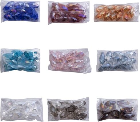 مجموعة 280 قطعة من الخرز الكريستالي على شكل دمعة - خرز زجاجي بريوليت ذو جوانب طويلة مقاس 6 × 12 مم، مستلزمات صناعة المجوهرات لمشروعات الخرز اليدوية، والأساور، والقلائد، والأقراط والمجوهرات الأخرى in Kuwait