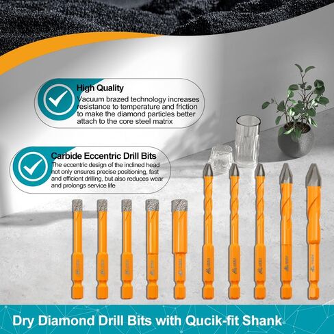 Carbide Drill Bits 6mm 10pcs for Drilling Ceramic Porcelain Tile Marble Granite Masonry in Saudi Arabia
