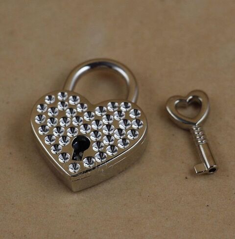 BeeSpring 1 قطعة على شكل قلب قفل هيكل عظمي مفتاح الزفاف القوس قفل الفضة عيد الحب in Kuwait