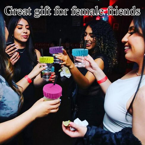(6 Colors) Cup Condoms for Drinks with Straw Hole Disposable(12 Pack),Cup Cover for Drink Spiking Prevention,Cup Condoms for Bar,Easy Carry,Fits All Cup Sizes in Saudi Arabia