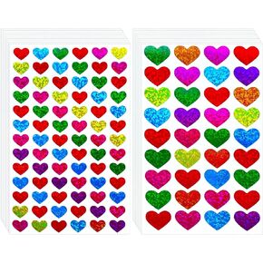 BLMHTWO 1404 Pieces Heart Stickers, Red Heart Stickers Mini Heart Stickers with 2 Sizes Self-Adhesive Heart-Shaped Reusable Heart Sticker for Face Envelopes Scrapbooking Gift Bags
