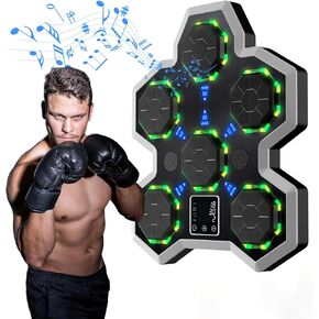 Music Boxing Machine,Boxing Machine Wall Mounted,Smart Bluetooth Musical Beat Boxing Trainer with Gloves,Electronic Boxing Equipment Punching Workout Machine for Adults Home,Indoor and Gym