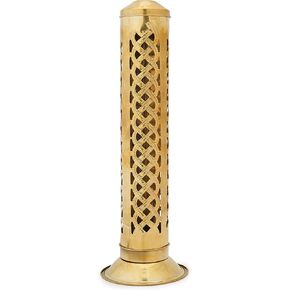 Ajuny Brass Incense Burner Holder/Incense Stick Holder Tower Stand Ash Catcher French Rope Design for Home Office Fragrance Yoga Meditation Accessories Height- 10 inch