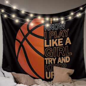 Tapestry Wall Hanging Basketball Sport Tapestries Aesthetic Ball Game Tapestry for Bedroom Living Room College Dorm Boys Girls Room Art Wall Decor Decorative Backdrop 40x60 Inch