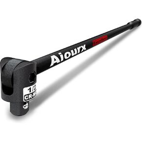 1/2'' Drive 17.5-Inch Breaker Bar, 250° Heavy Duty Head, Ball Lock Function, Chromium-Molybdenum Steel, Striking Laser Specifications, High Temperature Quenching Rod Body