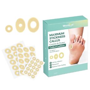 Welnove Corn Cushions for Toes - Callus Cushions with Water-Resistant Self-Stick Adhesive, Upgraded Adhesion, Provide Cushioning and Reduce Pain from Corns Rubbing, Protects Foot and Toes(45 Count)