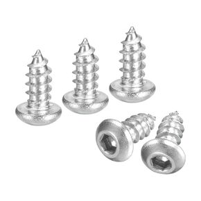 uxcell Hex Socket Self Tapping Screws, M5 x 40mm 304 Stainless Steel Wood Screw 200pcs