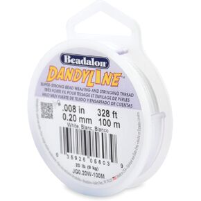 Beadalon DandyLine 0.20 mm (0.008") White 100 m (328 ft) Braided Beading Thread