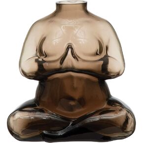 Bloomingville Glass Body Vase, Smoke Color Planter Pot