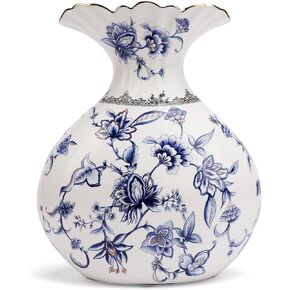 Magcolor High-Class Painted Ceramic Vase, Blue and White Vase, Handmade Modern Porcelain Flower Vase, Dried Plants Arrangement, Decorative Vase for Centerpieces, Shelf, Living Room-9.8 inch Tall.