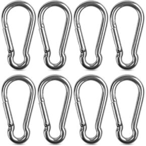 4 PCS M4 x 1.57 Inch Spring Snap Hook Carabiner, 304 Stainless Steel Snap Hook Heavy Duty Carabiner Clip for Hammock Swing Set Outdoor Travel Camping Fishing Hiking