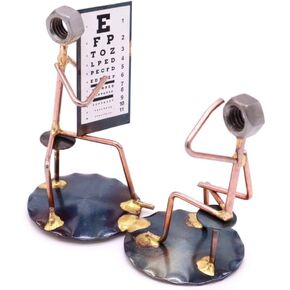Optometrist - Handmade Metal Figurine - Hand Welded Metal Art and Recycled Metal Sculptures - Unique Desk Accessories, Medical Office Decor, & Optometry Gifts