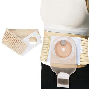 Men Or Women Ostomy Belt Breathable Ostomy Hernia Support Belt Abdominal Stoma Binder Brace Abdomen Band Stoma Support for Colostomy Patients to Prevent Parastomal Hernia Stoma Opening (S)