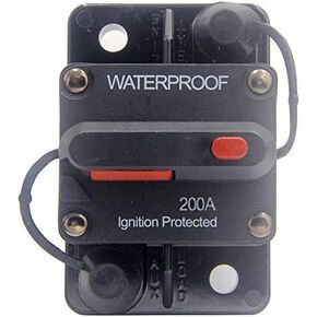 200 Amp Circuit Breaker 20A-300A with Manual Reset Waterproof Inline Fuse Inverter for Marine Trolling Motors Boat ATV Manual Power 12V-48VDC