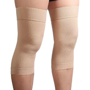 KEKING Orthopedic Brace for Tendinitis, Arthritis, ACL, MCL, Injury Recovery, Meniscus Tear, Knee Pain, Aching Knees, Patellar Tendonitis and Arthritis, Knee Compression Sleeves 2 Pack, Beige L