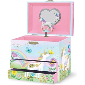 Giggle & Honey Musical Fairy Jewelry Box for Girls - Kids Music Box with Spinning Fairy and Mirror, Princess Birthday Gifts for Little Girls, Childrens Jewelry Boxes for Ages 3-10 - 6.8 x 5.3 x 6 in