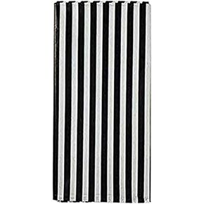 2 Pcs Disposable Black White Stripe Plastic Tablecloth, 108 Inch x 54 Inch Ractangle Tablecover, for Party, Dance and Picnic (2pcs- Black White Stripe)