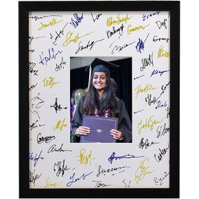 16x20 Wedding Signature Frame with White Mat Display 8x10 Photo,Guest signature Board Picture Frame for Wedding and Celebration Signatures,Gold