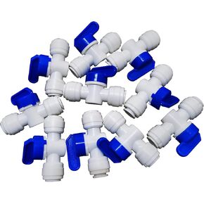 Malida Equa Straight 3/8 Inch OD Tube Ball Valve Quick Connect Fitting RO Water System (10 Pack)