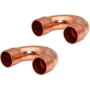 180 Degree Return Bend Copper Pipe Brass Fittings,1 Inch ID for HVAC Units, Refrigeration or Hydraulic Applications, Etc,Pack of 2