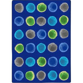 Joy Carpets Watercolor Spots 7'8" x 10'9" Area Rug in Color Marine