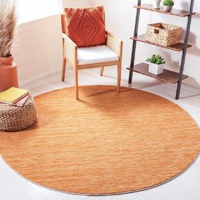 SAFAVIEH Vision Collection 6'7" Round Orange VSN606P Ombre Tonal Chic Entryway Foyer Living Room Bedroom Kitchen Area Rug