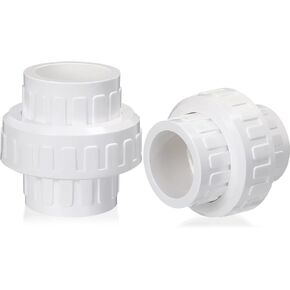 Pangda 12 Pcs PVC Union Coupling Pipe Fitting PVC Slip Union Pipe Fittings PVC Adapter Coupling Schedule, White (3/4")