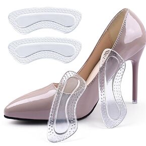 5 Pairs Heel Pads for Shoes That are Too Big, Heel Grips for Womens Shoes Heel-Cushions Stop Heel Slip and Blister. Transparent, Invisible