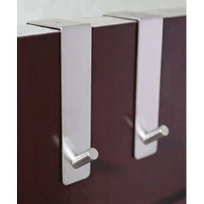 TOGU Over The Door Hook Sus 304 Stainless Steel Heavy Duty Organizer for coats/towels/clothes/wreath, Suitable for 1-1.7" Thickness Door and 0.05" Door Frame Gap,Brushed Finish,2pcs