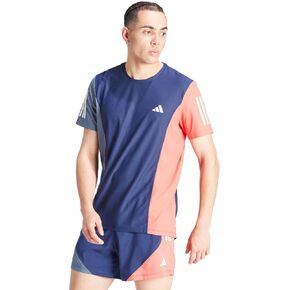 adidas Men's Own The Run Colorblock T-Shirt, Dark Blue/Preloved Ink/Preloved Scarlet
