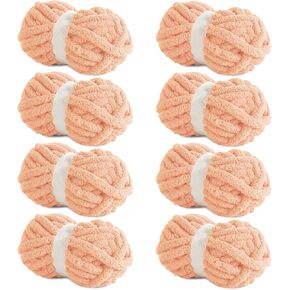 HOMBYS Sage Green Chunky Chenille Yarn for Crocheting, Bulky Thick Fluffy Yarn for Knitting,Super Bulky Chunky Yarn for Hand Knitting Blanket, Soft Plush Yarn, 8 Jumbo Pack (27 yds,8 oz Each Skein) in Kuwait