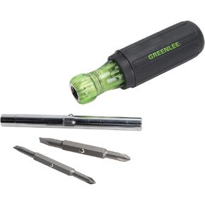 Greenlee 0153-42C 6-in-1 Multi-Tool Screwdriver with Flat-Tip, Phillips, and Hex Bits