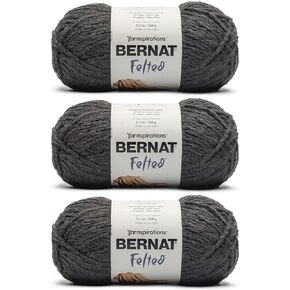 Bernat Felted Ecru Fleck Yarn - 3 Pack of 9.2oz/260g - Blended Fiber - #6 Super Bulky - 249 Yards - Knitting, Crocheting & Crafts