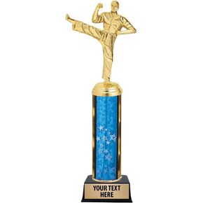 11" Martial Arts Side Kick Trophy Award - Martial Arts Trophies with Customized Text Prime