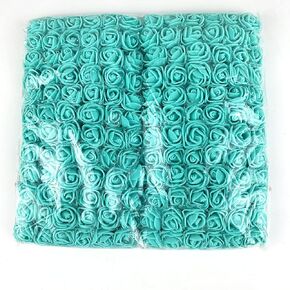 144PC Teal Mini Fake Rose Flower Heads 20mm Artificial Roses DIY Artificial Flowers, Foam Artificial Rose for DIY Crafts Party, Festival, Home Decoration