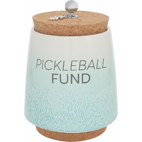 Pavilion Gift Company Pickleball-6.5" Ceramic Savings Bank, Green, Beige, Brown