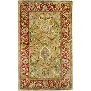 SAFAVIEH Persian Legend Collection Accent Rug - 3' x 5', Light Green & Rust, Handmade Traditional Wool, Ideal for High Traffic Areas in Entryway, Living Room, Bedroom (PL819B)