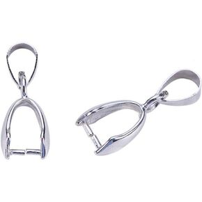 100pcs Pendant Pinch Bail Clip 20mm Connector Sterling Silver Plated Brass for Jewelry Craft Making CF69-3