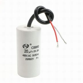 YXQ 20uF CBB60 Capacitor Cylinder 450VAC 5% Motor Run SH 2 Wire