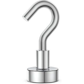 2LB Magnetic Hooks, Heavy Duty Rare Earth Neodymium Magnet Hooks with Nickel Coating, Cruise, Kitchen, Home (1Packs, 02)