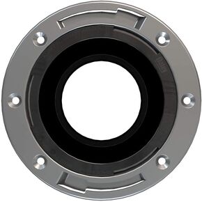 Oatey 43494 Fast Set Black ABS Stainless Steel Ring Closet Flange, 3-Inch x 4-Inch