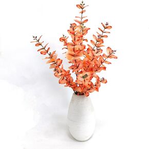 Artificial Eucalyptus Stems,5 Pcs Faux Eucalyptus Stems,28'' High Simulation Fake Eucalyptus,Silk Eucalyptus Stems for Home Party Wedding Decorations (5, Rose red)