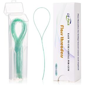 Dental Floss Threaders, 50 Count, Green (1 Box, 50, Foot)